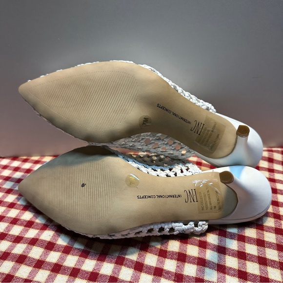 INC International Concepts White Textured Mules - Picture 3 of 4